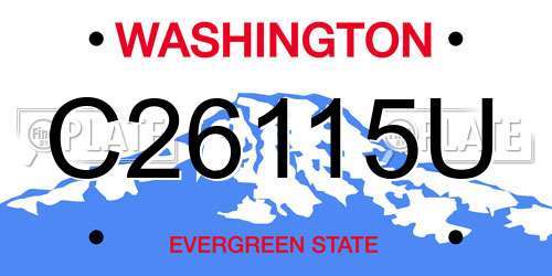 C26115U Washington License Plate