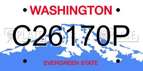 C26170P Washington License Plate