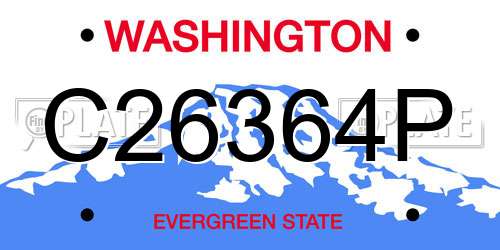 C26364P Washington License Plate