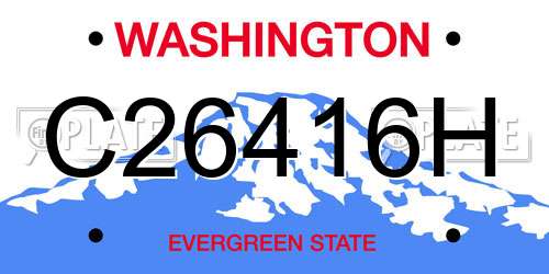 C26416H Washington License Plate