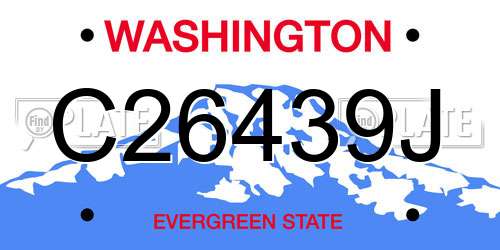 C26439J Washington License Plate