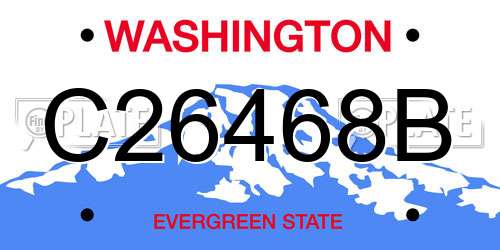 C26468B Washington License Plate