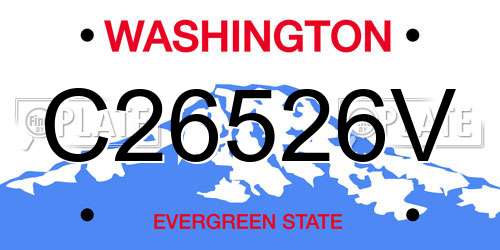 C26526V Washington License Plate