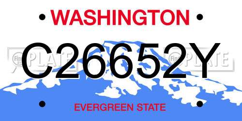 C26652Y Washington License Plate