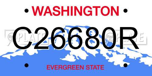 C26680R Washington License Plate