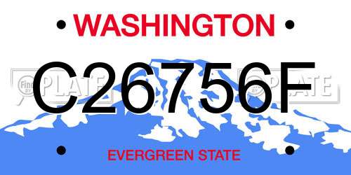 C26756F Washington License Plate