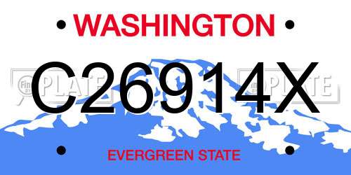 C26914X Washington License Plate