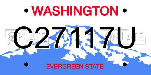 C27117U Washington License Plate