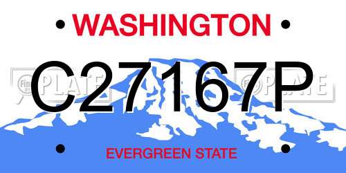 C27167P Washington License Plate