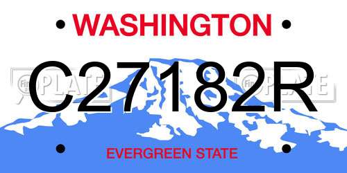 C27182R Washington License Plate