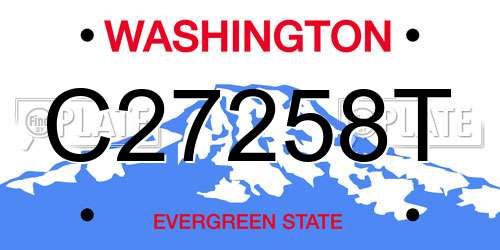 C27258T Washington License Plate