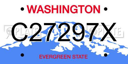 C27297X Washington License Plate