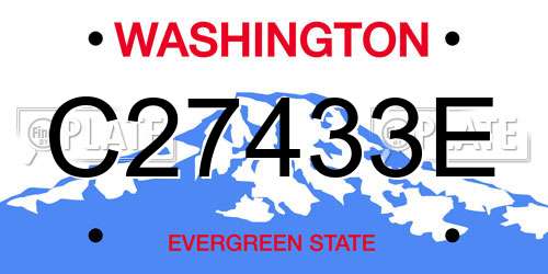 C27433E Washington License Plate