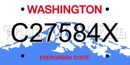 C27584X Washington License Plate