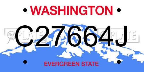 C27664J Washington License Plate