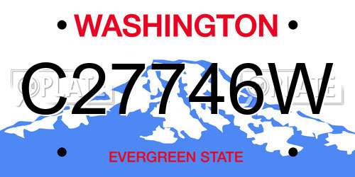 C27746W Washington License Plate
