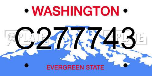 C277743 Washington License Plate