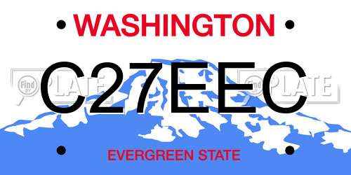 C27EEC Washington License Plate