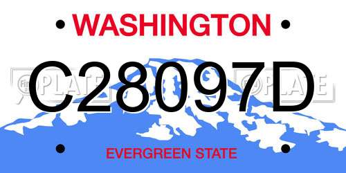 C28097D Washington License Plate