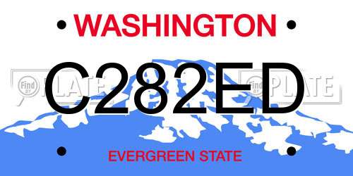 C282ED Washington License Plate