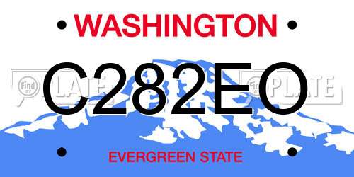 C282EO Washington License Plate