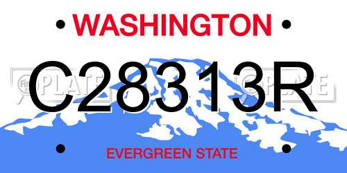 C28313R Washington License Plate