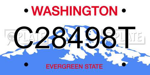 C28498T Washington License Plate