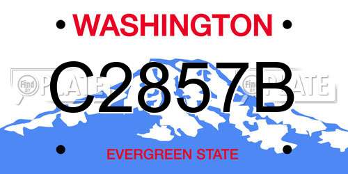 C2857B Washington License Plate