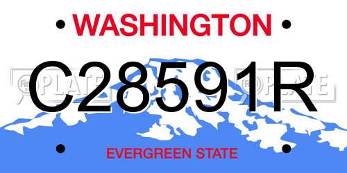 C28591R Washington License Plate