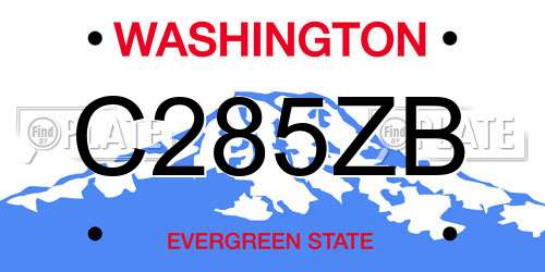 C285ZB Washington License Plate