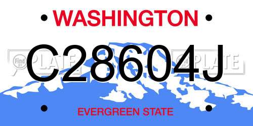 C28604J Washington License Plate