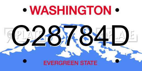 C28784D Washington License Plate