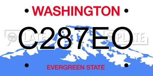 C287EO Washington License Plate