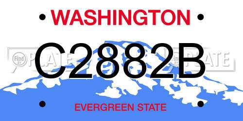 C2882B Washington License Plate