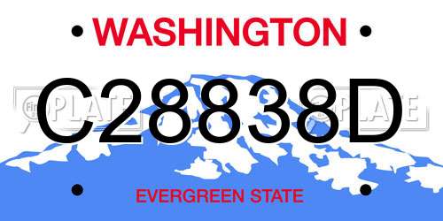 C28838D Washington License Plate