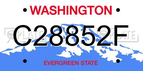 C28852F Washington License Plate