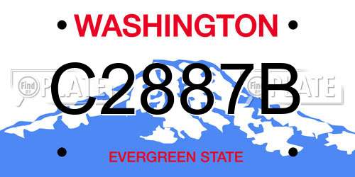 C2887B Washington License Plate