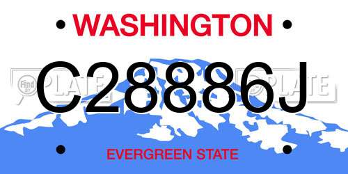 C28886J Washington License Plate