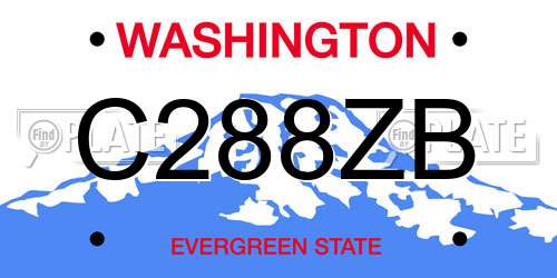 C288ZB Washington License Plate