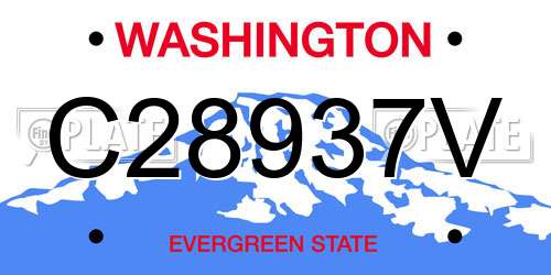 C28937V Washington License Plate