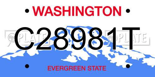 C28981T Washington License Plate