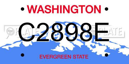 C2898E Washington License Plate