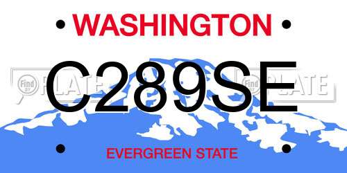 C289SE Washington License Plate