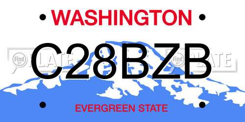 C28BZB Washington License Plate