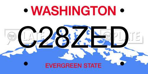 C28ZED Washington License Plate