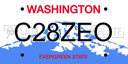 C28ZEO Washington License Plate
