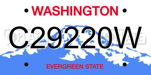 C29220W Washington License Plate