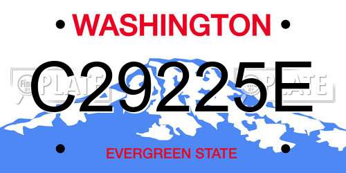 C29225E Washington License Plate