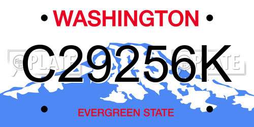 C29256K Washington License Plate