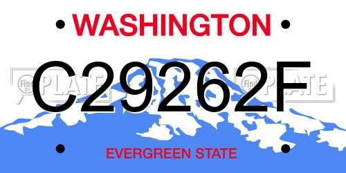 C29262F Washington License Plate